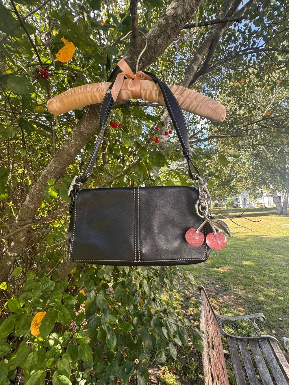 Vintage Coach SoHo Baguette Shoulder Bag in Black Leather